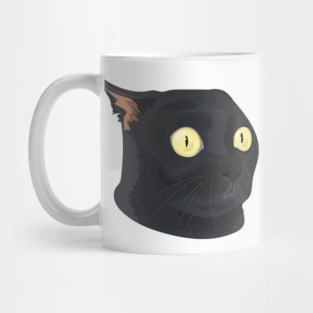 Black cat surprised Mug